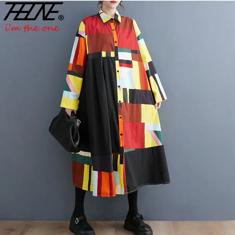 

Женское платье свободного покроя, с геометрическим принтом, в шотландскую клетку