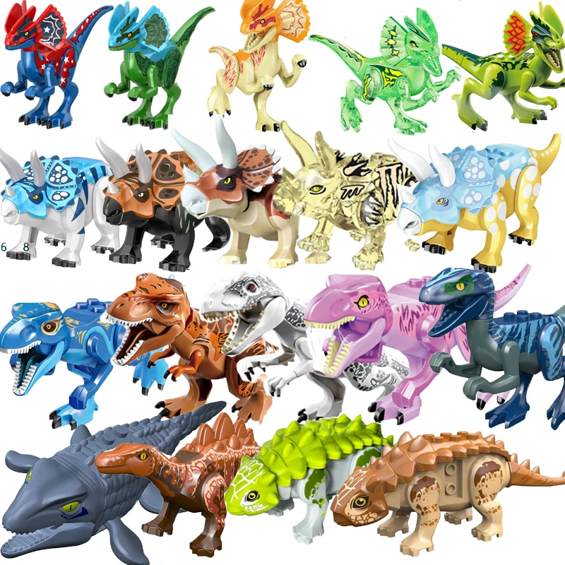 

Конструктор динозавр Юрского периода, игрушечный парк, совместимый с крупными брендами, имитация животного Рекс Раптор Анкилозавр, подарок...