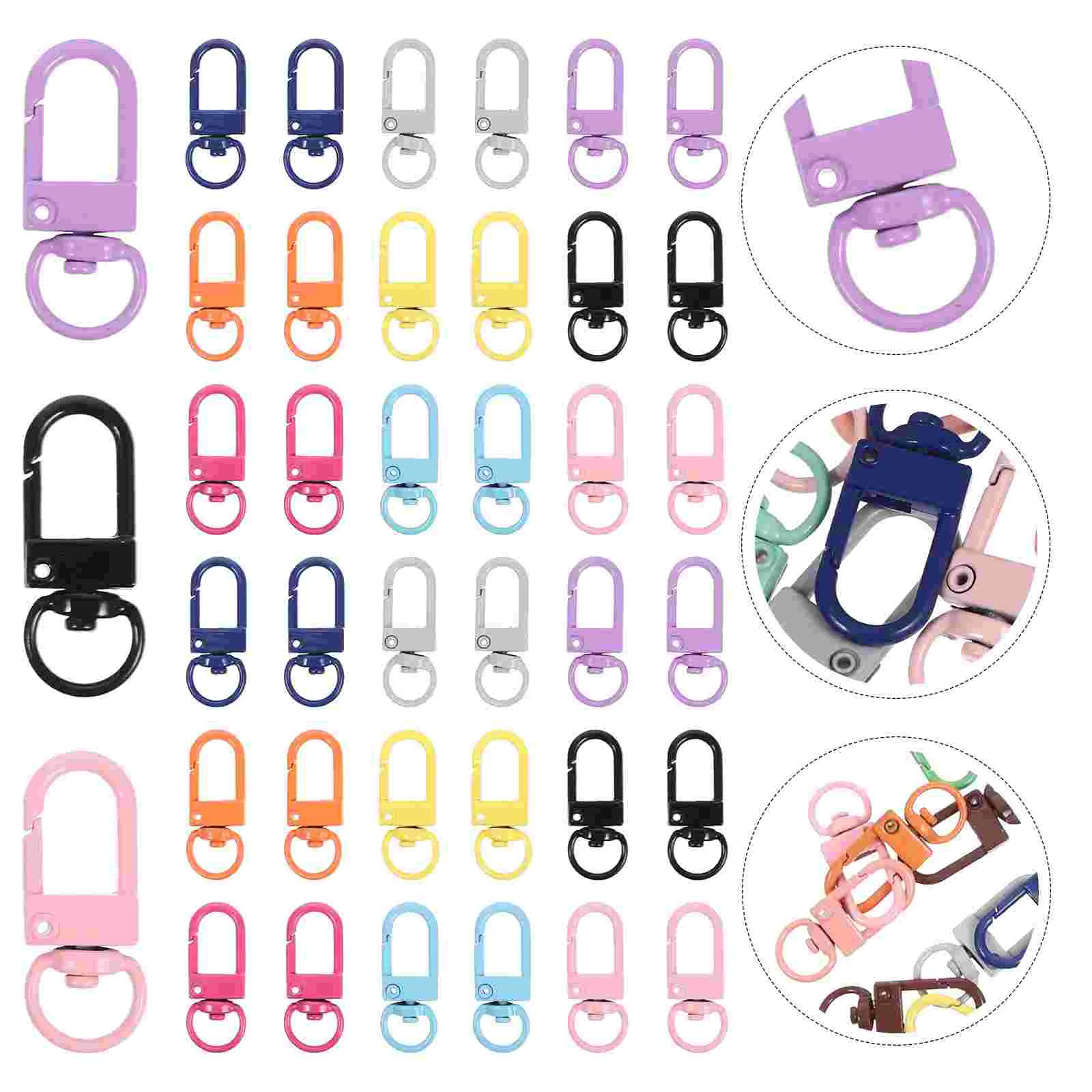 

50 Pcs Jewelry Accessories Swivel Hook Metal Snap Hooks Lobster Claw Clasp Decorative Bags 8 Character Buckle