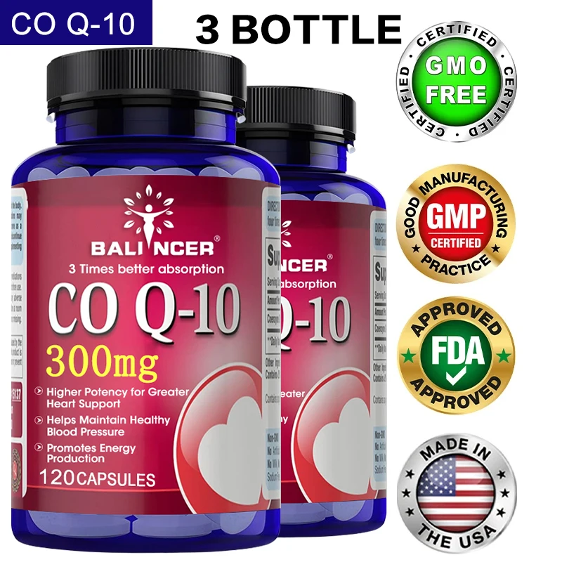 

Coenzyme Q10 - Supports Heart Repair, Maintains Healthy Blood Pressure, Promotes Energy Production, Enhances Liver Function