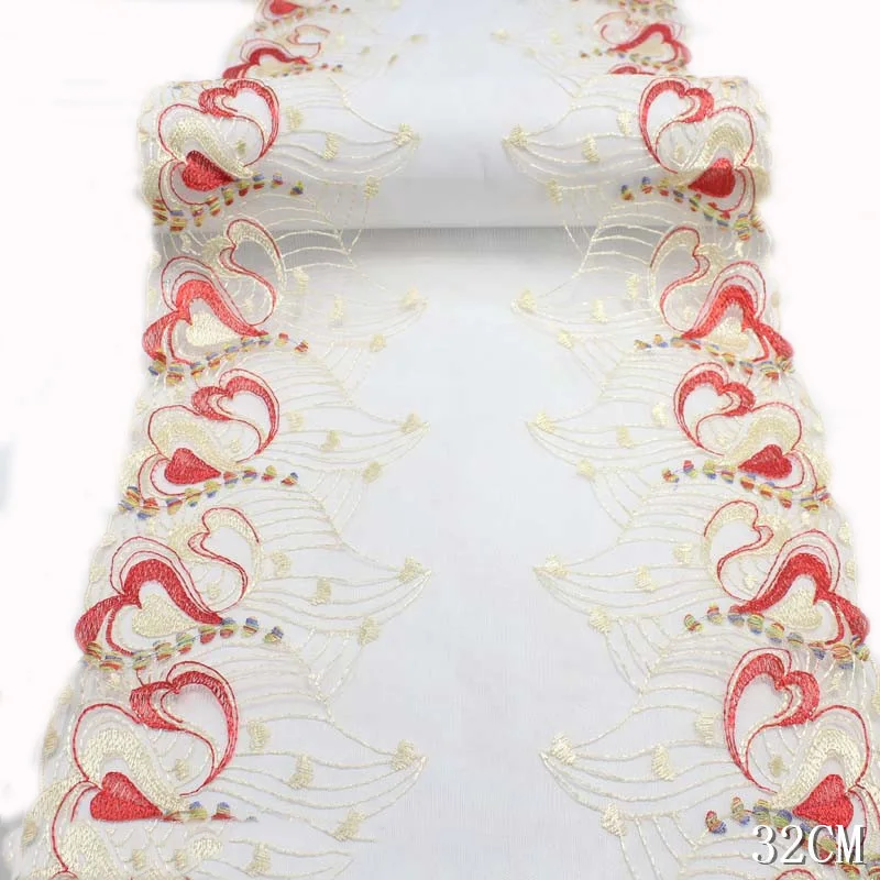 28 ярдов, двухцветная Красивая сетчатая кружевная отделка в форме сердца, материал для куклы, одежды ручной работы «сделай сам», Швейные аксессуары для рукоделия