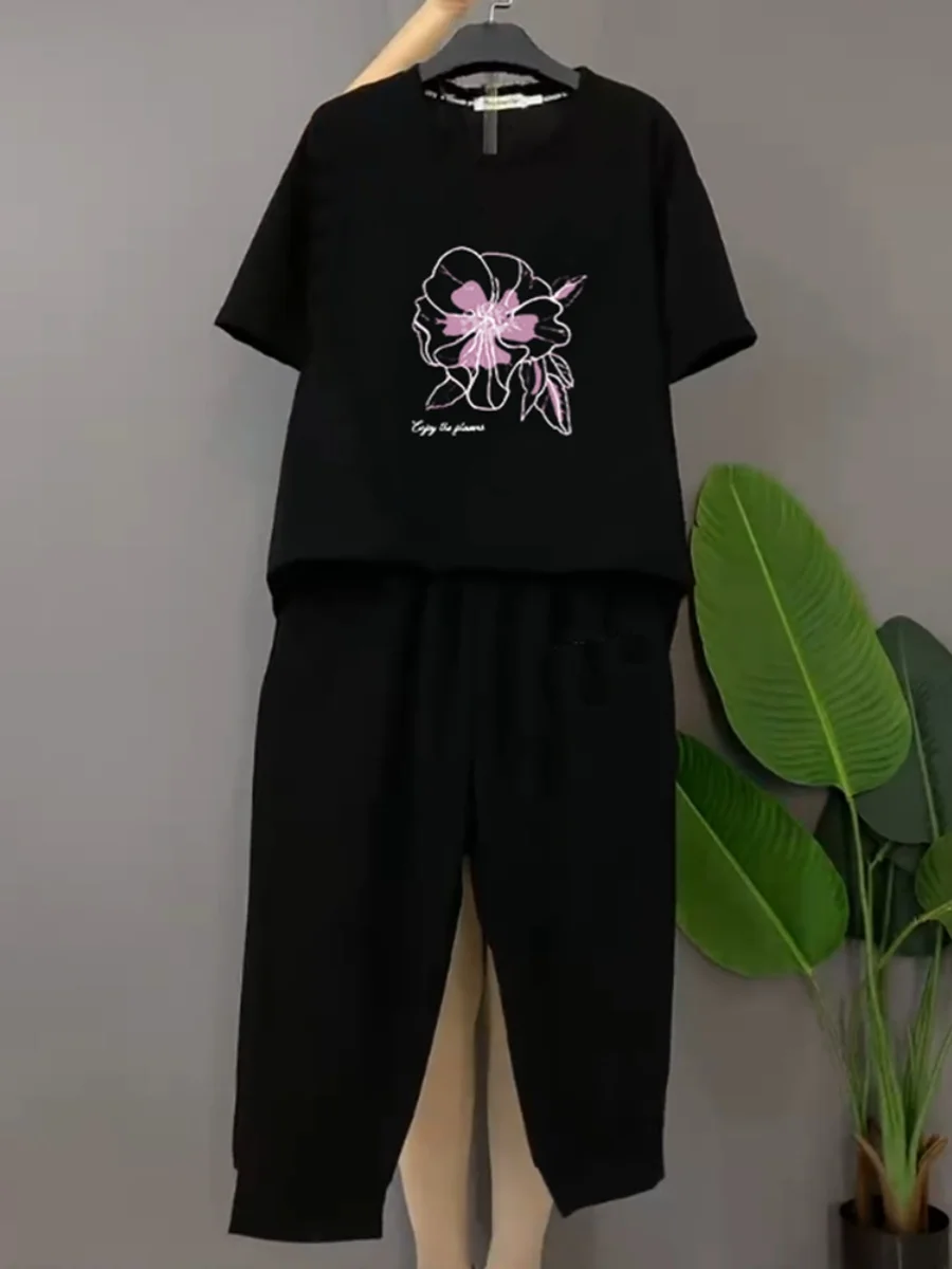 Летняя одежда больших размеров новинка 2024 большие размеры 50 00 кг женская для