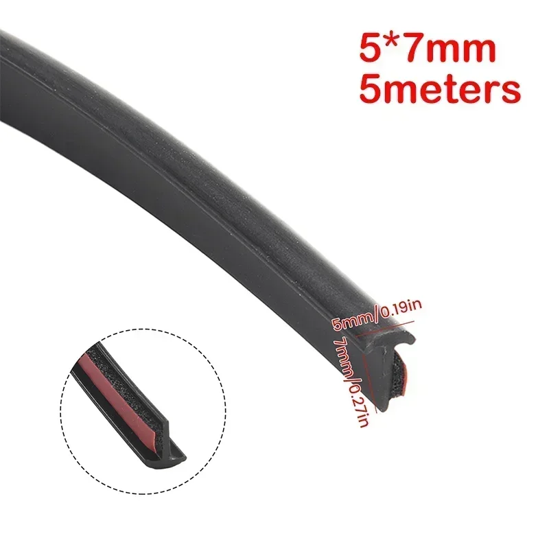 Автомобильная резиновая уплотнительная лента 2/4/5 м, Т-образное автоматическое уплотнение, уплотнительная лента для кромки автомобильного бампера, брызговика, фонарика, зеркальные уплотнители