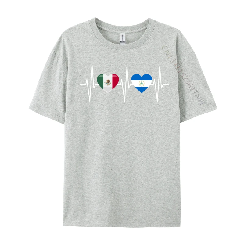 Mexico Nicaragua Heartbeat Nicaraguan Flag Personalized Prevalent Top T-Shirts Men Tops Shirt Europe &amp Tees Fall
