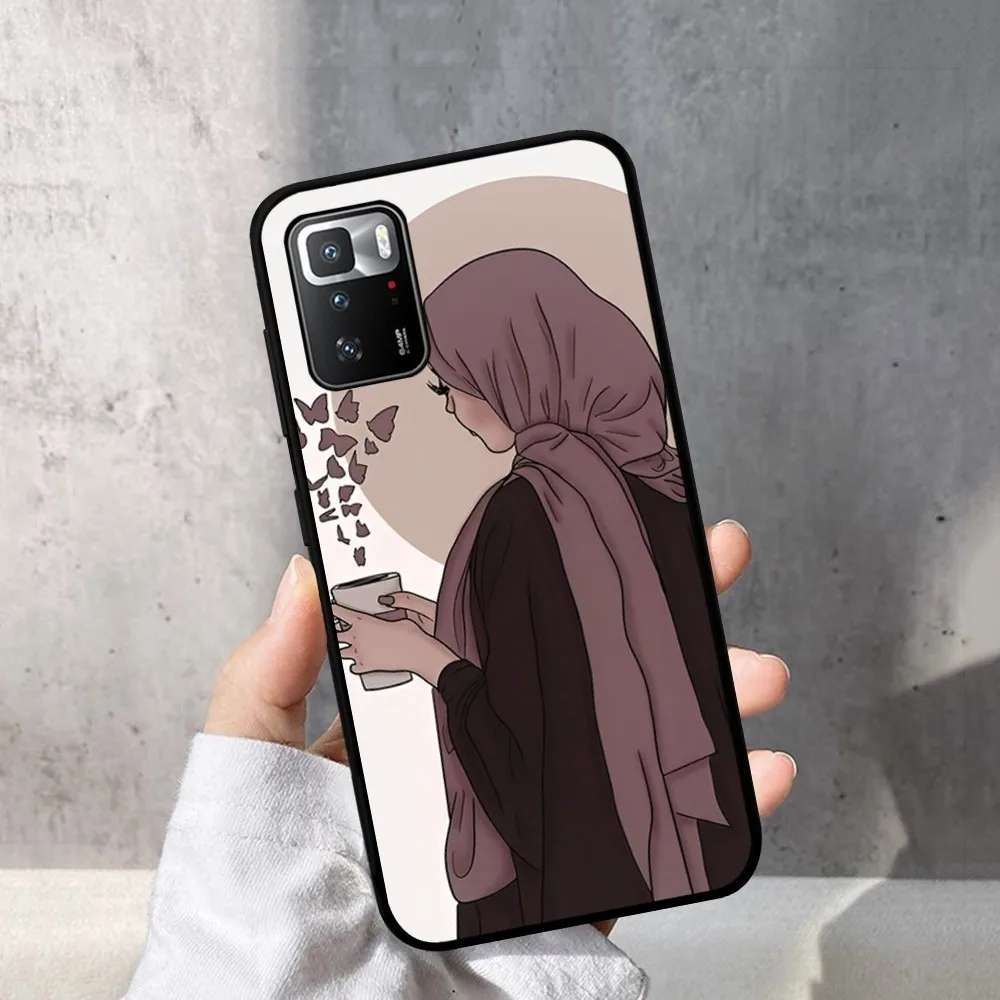 ł arabski hidżab dziewczyna etui na telefon dla Redmi Note 4 X 5 A 6 7 8 Pro T 9 9S 10 11 11S 11Epro PocoM3pro