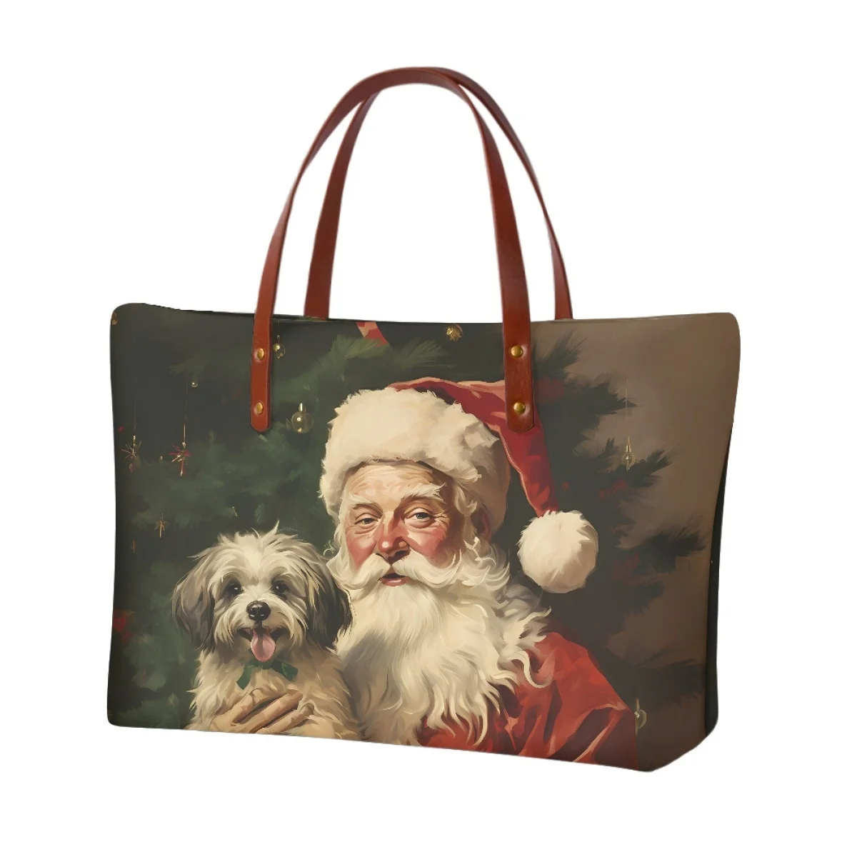 Noisydesigns Санта Клаус Ши Tzu собаки печати женщин Топ сумка сумки на плечо кошельки