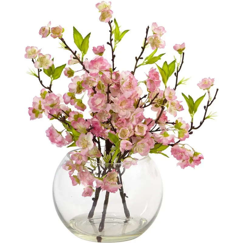 

Pink Cherry Blossom Artificial Flowers in Large Vase