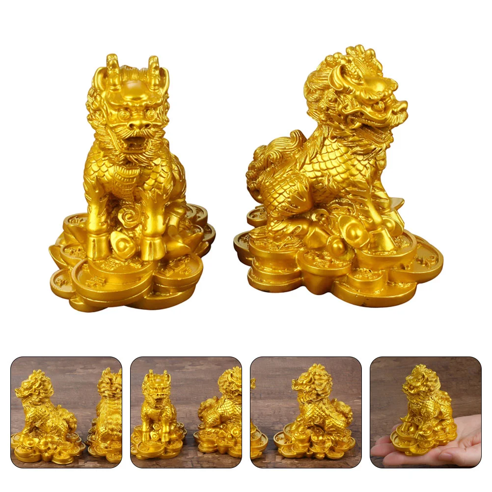 

Statue Figurine Kylin Chinese Fengshui Piyao Kirin Auspiciousshui Feng Dragon Sculpture Resin Decoration Wealth Yao Piornaments