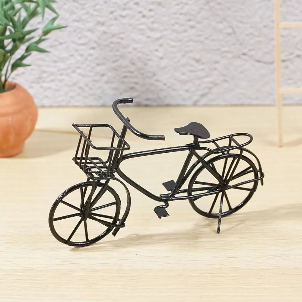 

1pcs 1/12 Accessories Bike Toys For Boys Mini Bike Black Bicycle Model Toys For Children Gift G5i0