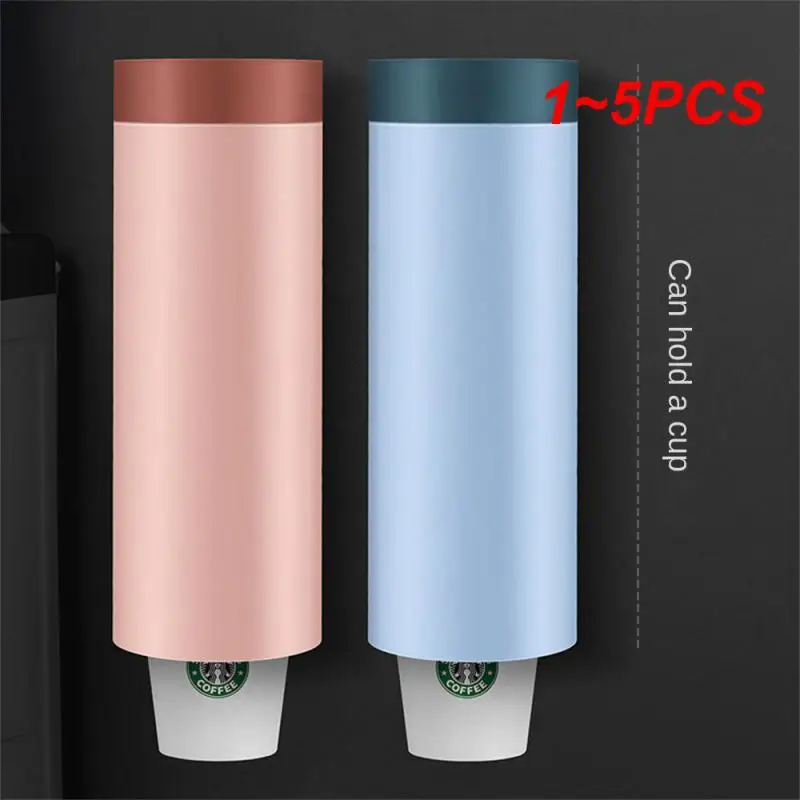 

1~5PCS Disposable Paper Cups Dispenser Wall Mounted Dust-proof Plastic Cup Holder Cup Storage Rack Cup Container Paper Cup