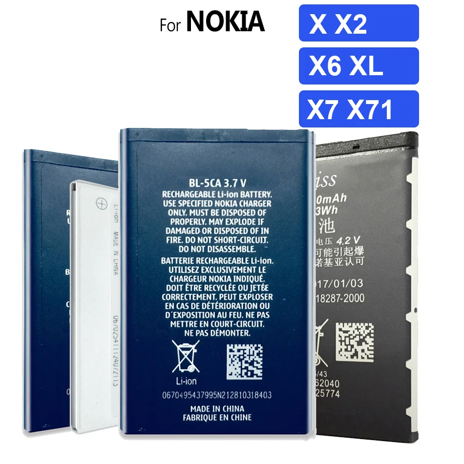 

Battery BL-5C BL-4C BN-01 BV-5S HE342 HE363 HE377 HE376 BN-02 For NOKIA X X2 X6 X7 X71 XL 3120 2610 6170 6260 1045 X2DS TA-1131