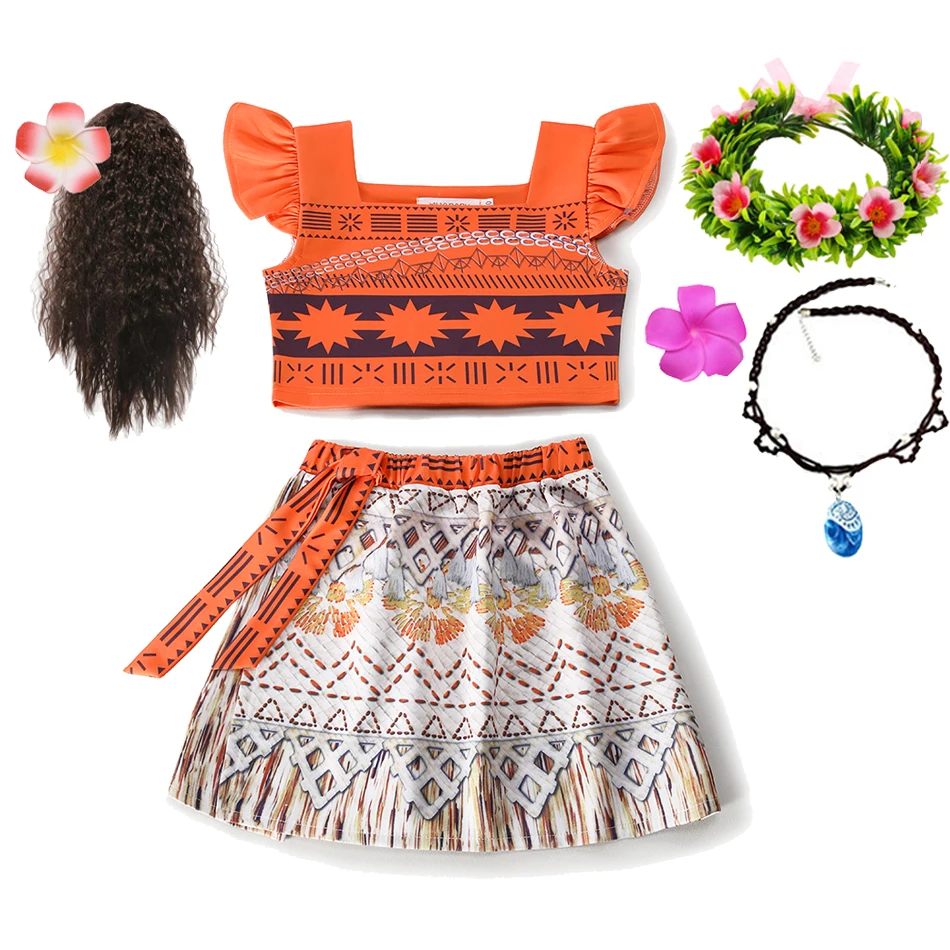 Платье Принцессы Моаны Для Девочек Косплей Аниме Vaiana Детский Костюм На День