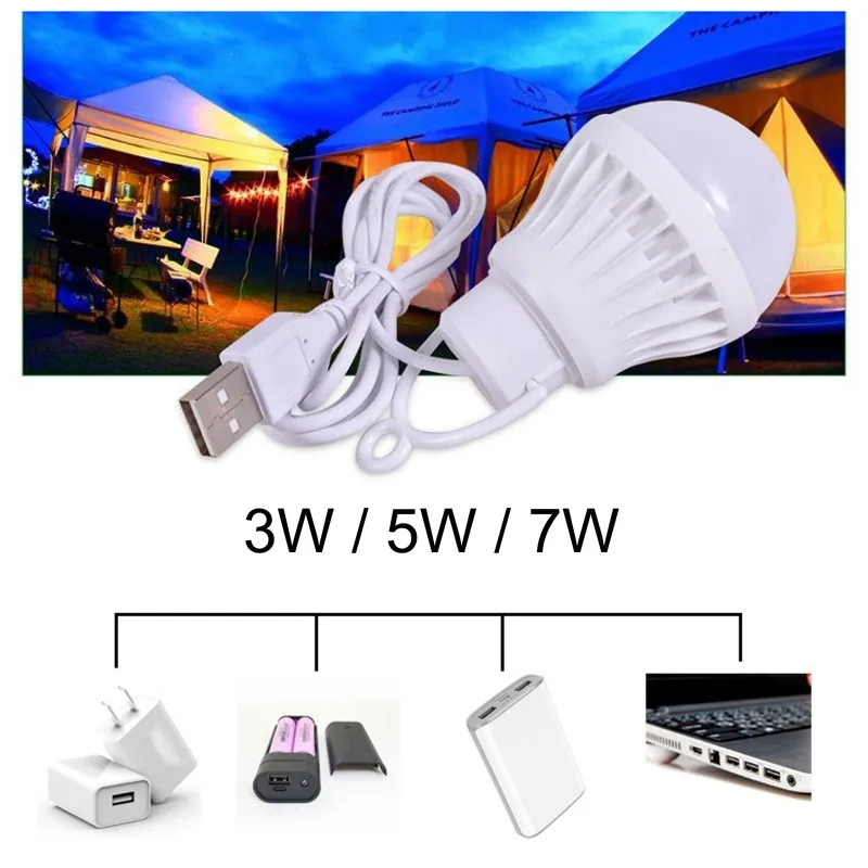 

Портативный мини-светодиодный светильник лампа освещения с интерфейсом USB 3 Вт, 5 Вт, Светильники для чтения книг, 7 Вт, уличный ночной Светильник для кемпинга, аварийное освещение, мощность 5 В