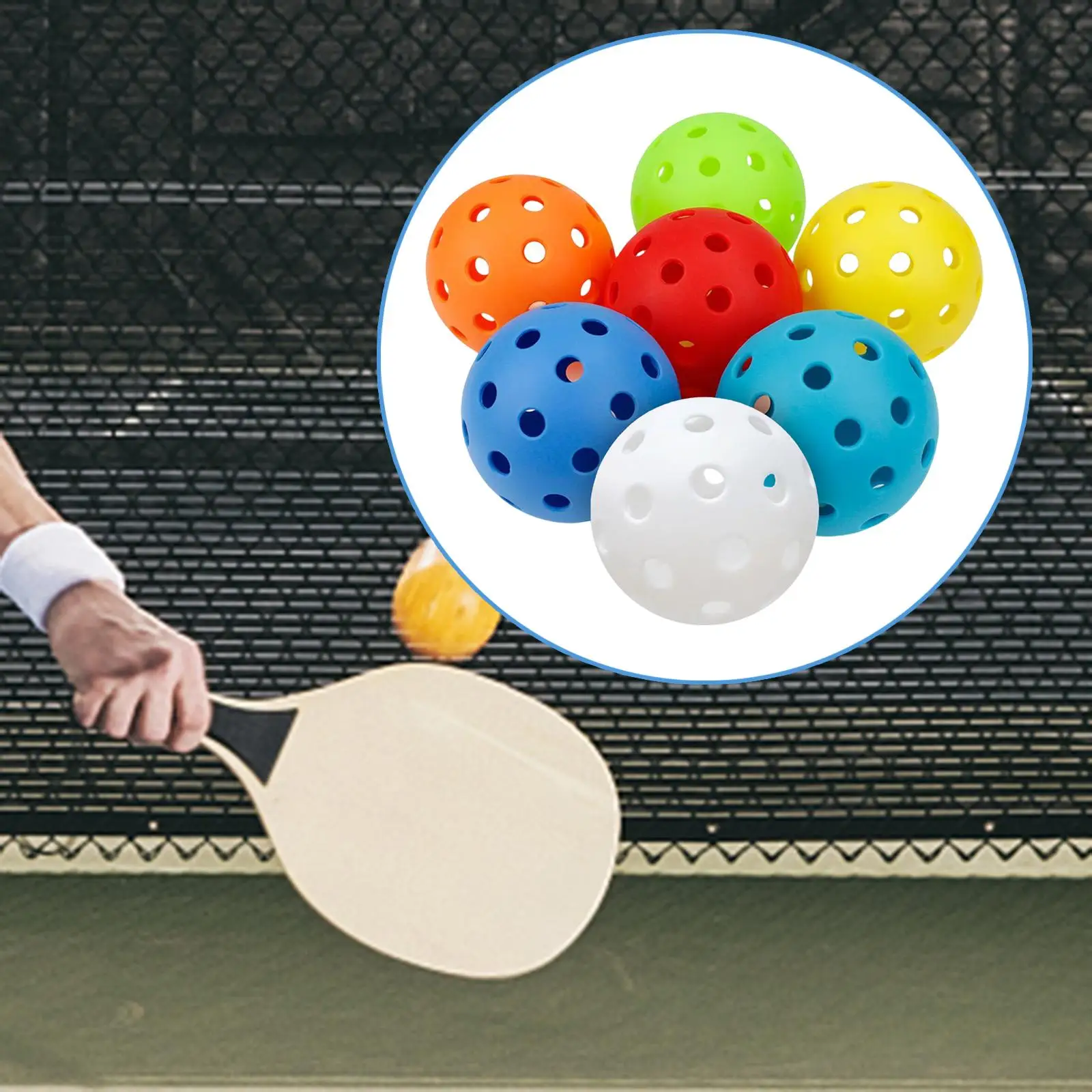 

7x Pickleball Balls Hollow Ball Professional Quality Competition Ball 74mm for Outdoor Courts Sanctioned Tournament Play Adult