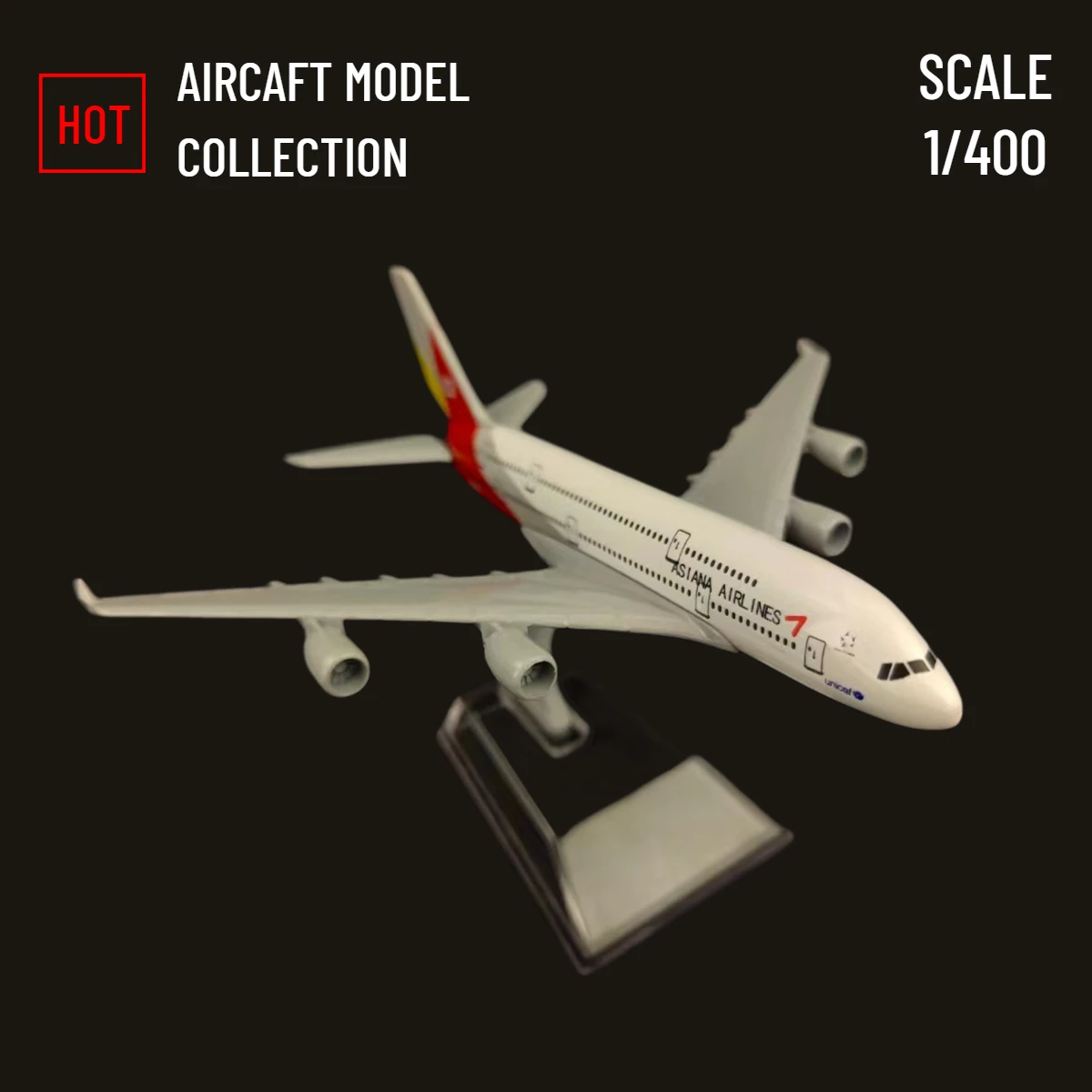 

Модель металлического самолета масштаб 1:400, копия корейских авиарейсов ASIANA, литый самолёт, коллекционная миниатюрная Подарочная игрушка дл...