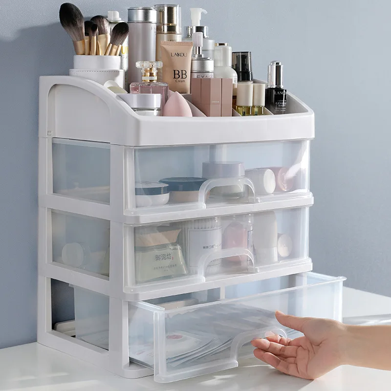 

Multi layer desktop storage box makeup box pearl box makeup box drawer makeup brush skin care products storage
