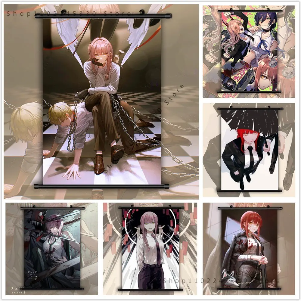 

Boho Style Anime Chainsaw Man Makima Wall Art Canvas Painting Pictures Poster Prints Living Room Decor Home Decoration Modern