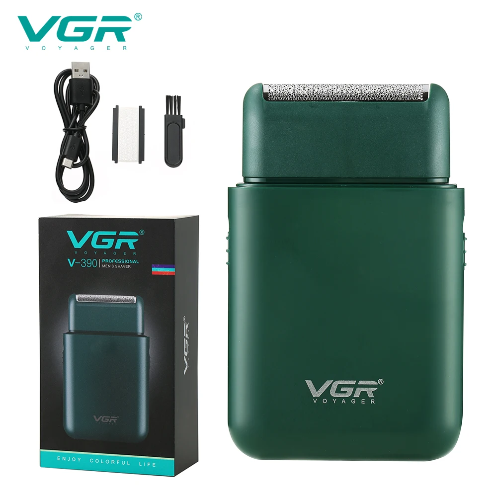 

VGR Electric Shaver Portable Mini Shaver Professional Beard Trimmer Razor Reciprocating Shaving 2 Blade USB Charge for Men V-390