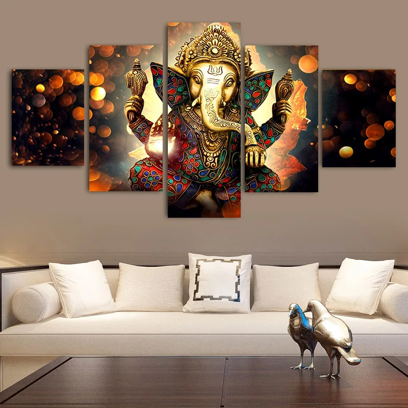 5 панелей/комплект Настенная картина в виде слона