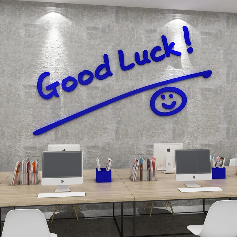 

WS245 blue office wall decoration ornaments inspirational slogan corporate culture background layout stickers