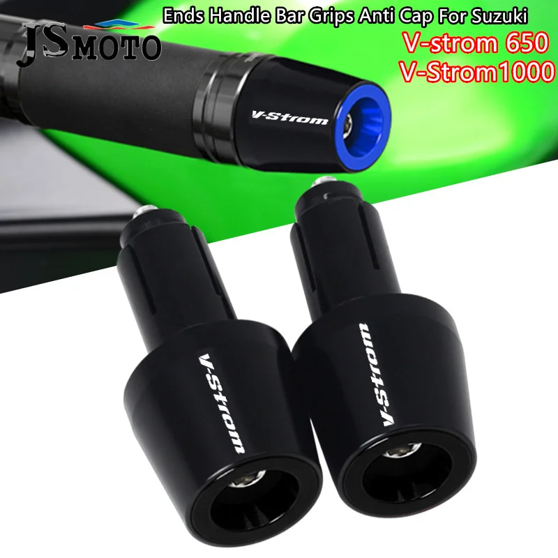 

For Suzuki DL1000 V-STROM DL650 VSTROM V-Strom Logo 7/8'' 22MM Motorcycle Handlebar Grips End Cap Anti Vibration Slider Plugs