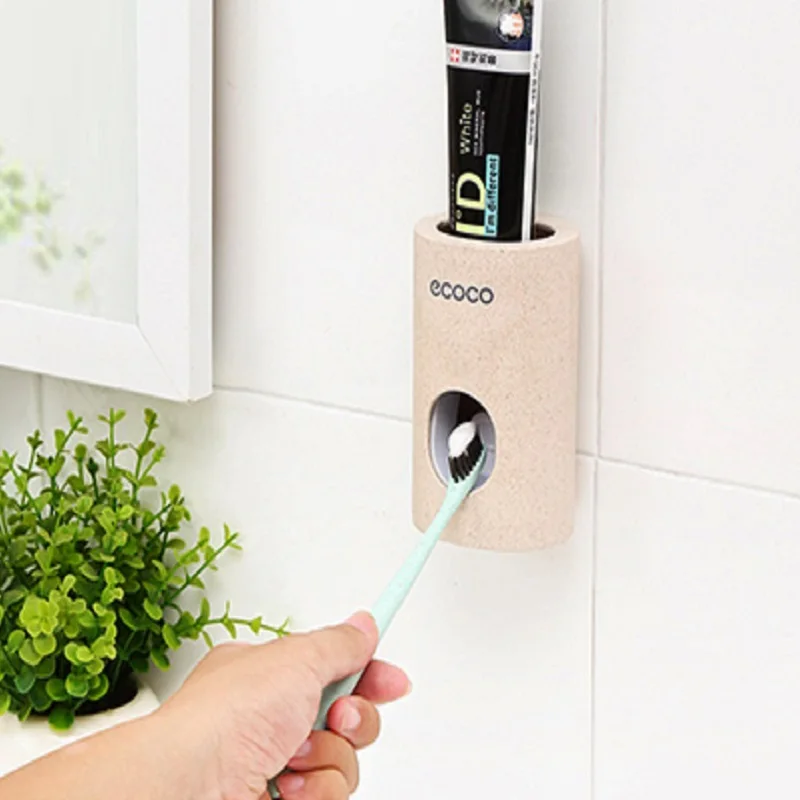 

Automatic Toothpaste Dispenser non-toxic Wall hanger Mount Dust-Proof Toothpaste Squeezer quick take straw toothpaste rack home