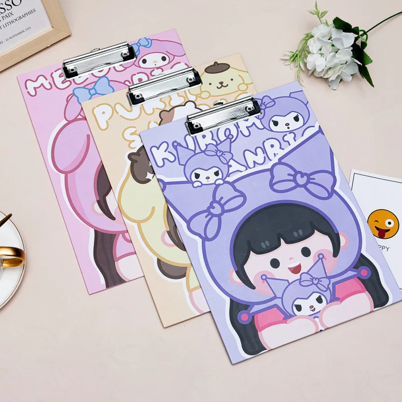 

Sanrio Series Cute Girl A4 Board Clip Writing Pad Test Paper Storage Folder Paper Writing Board Data Folder Children Nice Gifts