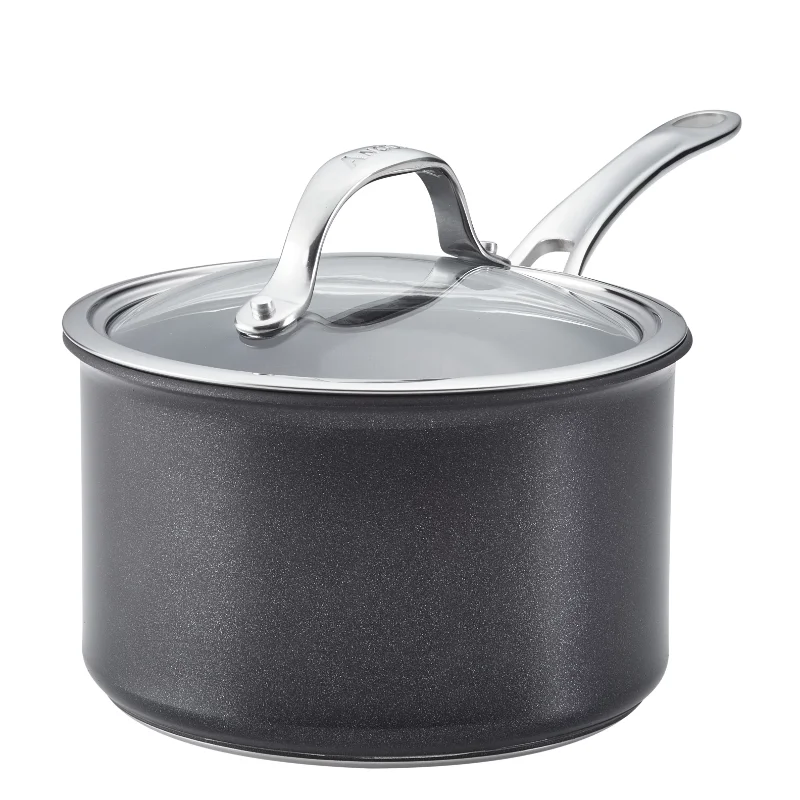 

Anolon X Hybrid Nonstick Induction Saucepan With Lid, 3-Quart, Super Dark Gray