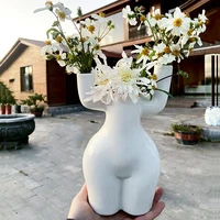 modern white art body butt vase flower arrangement crafts abstract nude floral vase countertop decoration home decor accessories