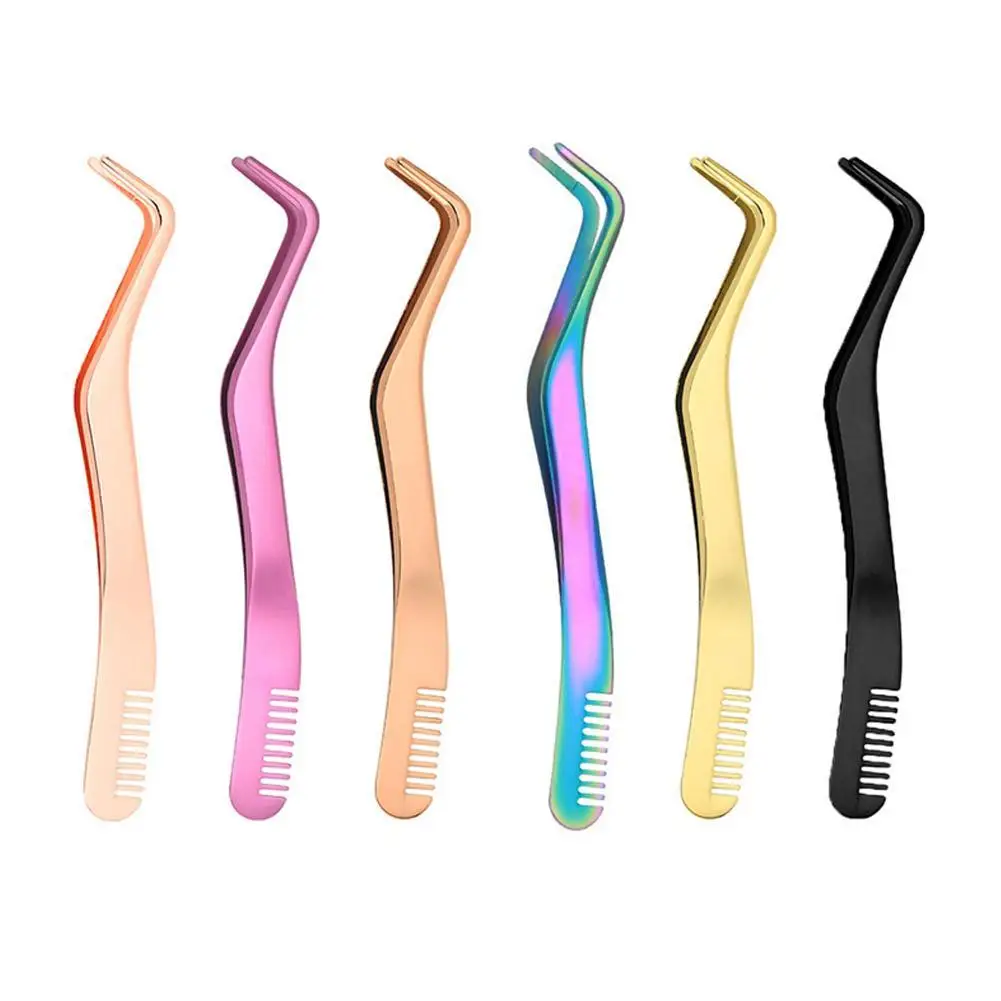 

False Eyelash Tweezers False Eyelashes Applicator Stainless Steel Eyelash Extension Curler Nipper Clip Clamp Makeup Tools