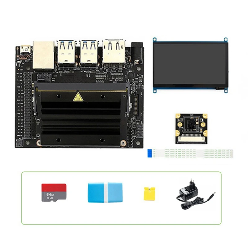 

For Jetson Nano B01 4GB AI Development+7 Inch Display+Camera+64G SD Card+Card Reader+Jumper Cap+Power