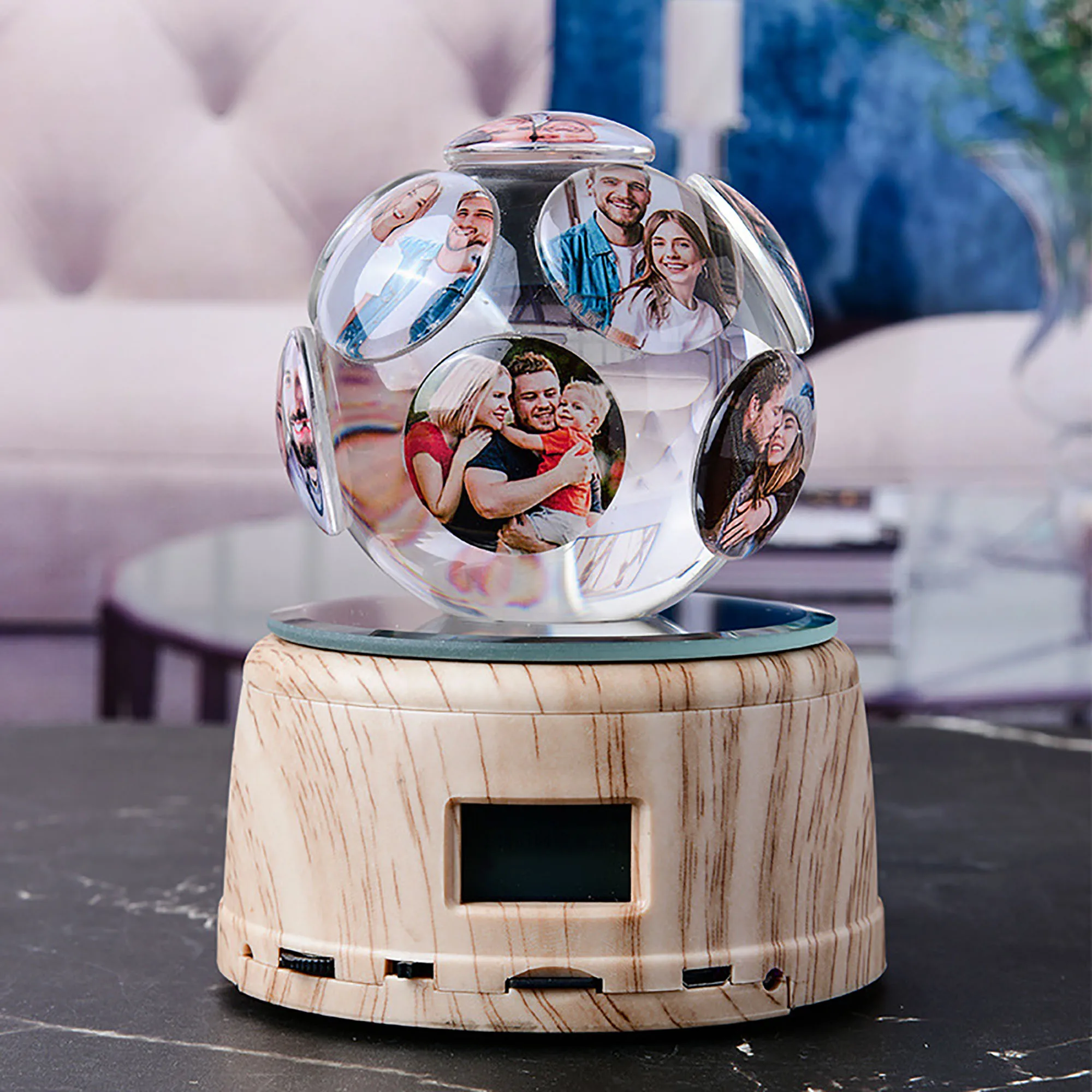 

Customized photo crystal night light3D Crystal Ball LED Night Light Projector Atmospheric Home Bedroom Decorative Desktop Night