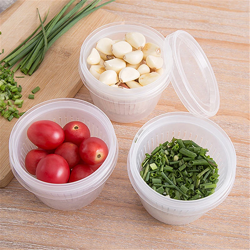 

Kitchen Crisper Box Refrigerator Sealed Box Drained Fruit Dried Fruit Box Put Ginger Garlic Storage Box