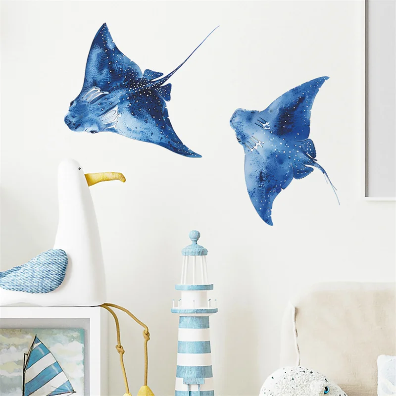 Свирепые дьявольские лучи наклейки на стену с рыбой Манта украшение для гостиной