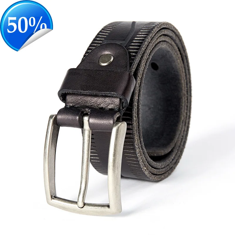 New leather belt men Vintage 100% Cowskin Genuine Leather Belts for Men high quality mens belt cinturones hombre