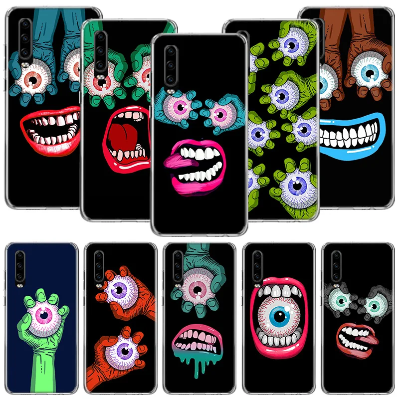 Monster Eye Hand Phone Case For Huawei P30 P40 P20 P10 P50 Mate 20 10 30 40 Lite Pro Plus Printing Cover Coque Shell