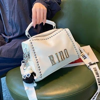 luxury designe handbags for women genuine split leather tote bag rivet ita shoulder bag high quality boston sac trendy bolsas