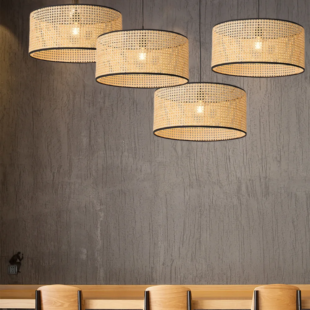 

Bamboo Wicker Rattan Lantern Pendant Lights Southeast Asia LED Pendant Lamp modern Tea room lamp Nordic Japanese tatami lamps