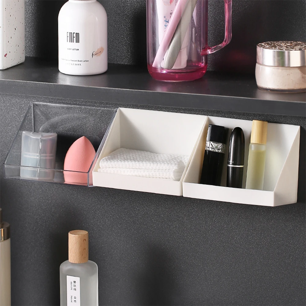 

Cabinet Cosmetic Storage Box Wall Mounted Storage Rack Lipstick Jewelry Storage Shelf Rack Makeup Holder Case Bathroom Organizer