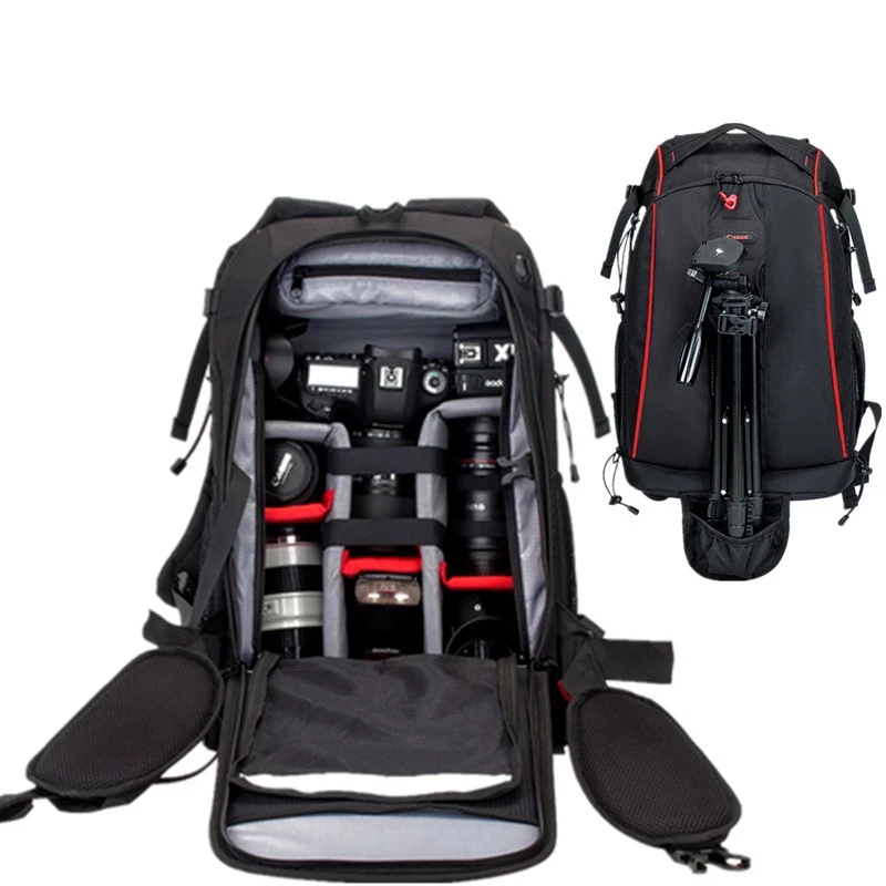 Big Pro Camera Case Waterproof Cover Shockproof Adjustable Padded Camera Backpack Bag With Anti-theft Combination Lock for DSLR