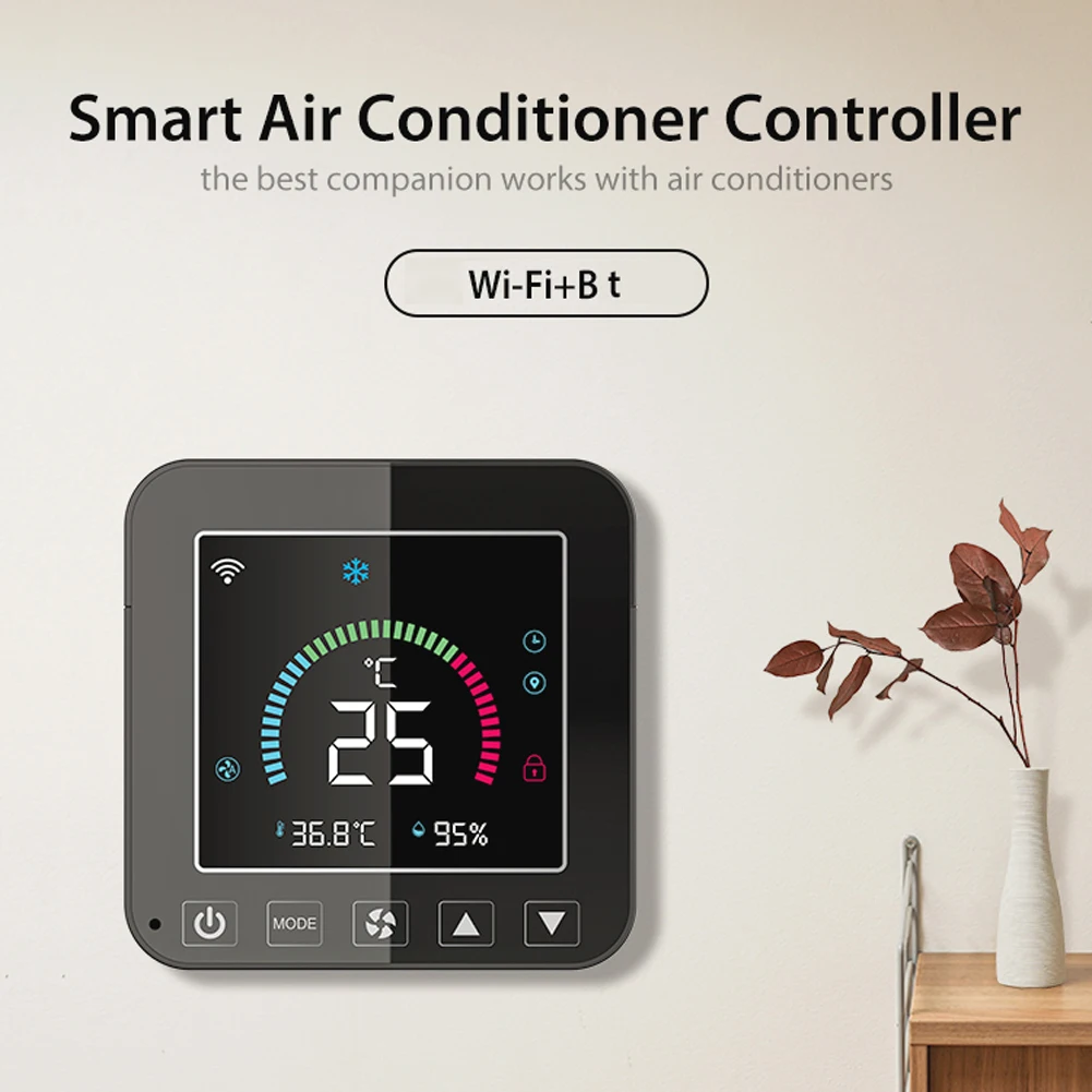

Air Conditioner Thermostat Samrt Home WiFi Intelligent Temperature Humidity Infrared Controller LCD Display Screen APP Control