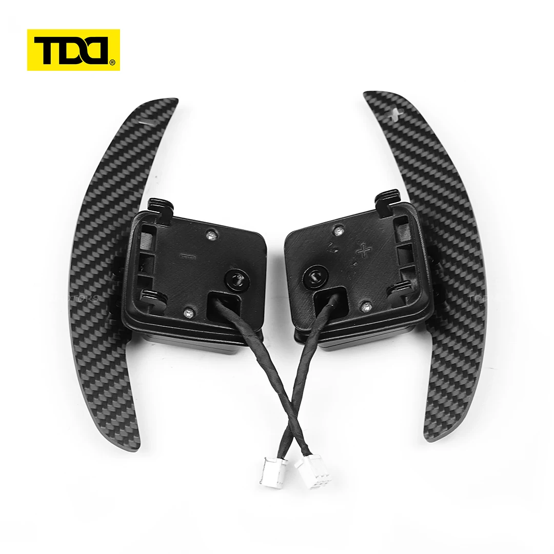 Фото Магнитные подрулевые переключатели TDD для Audi TT 8J Coupe R8 V10 2007-2015, S3 8P 2005-2012, карбоновые накладки на руль для переключения передач №1