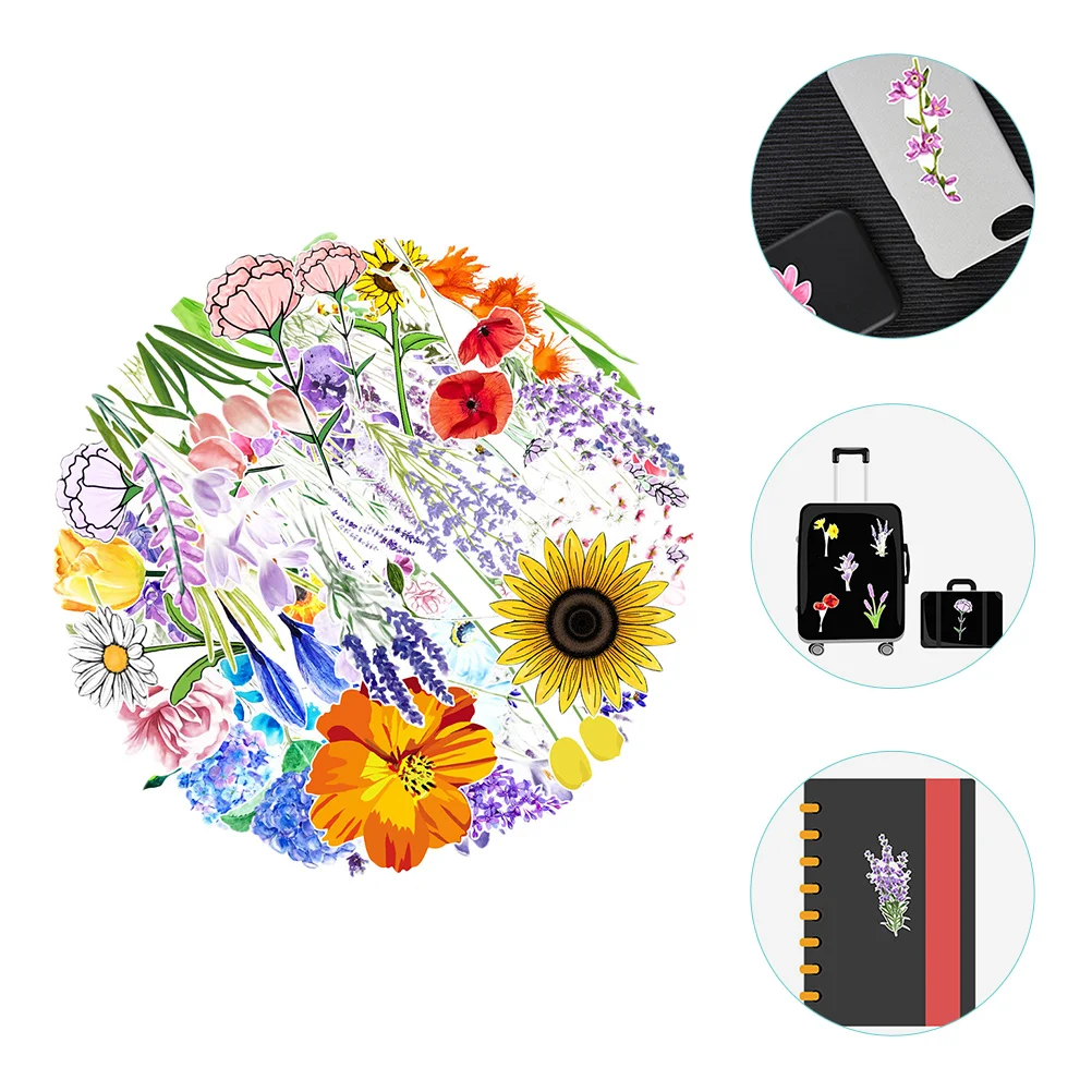 

Stickers Sticker Flower Scrapbook Luggagefloral Laptop Journaling Computer Paper Waterproof Skateboard Suitcases Washi Journal