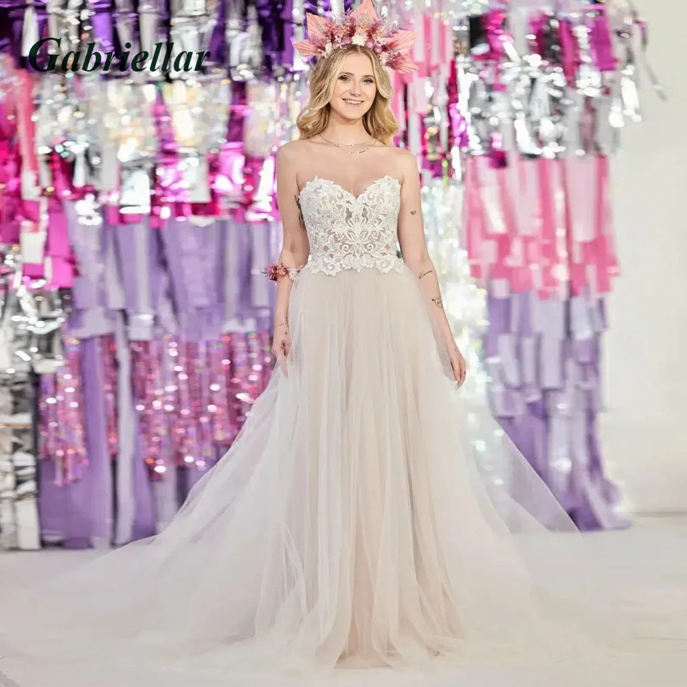 

Gabriellar Classic Wedding Dresses For Women Sweetheart Appliques Backless A-line Wedding Gowns Robe De Mariée Made To Order