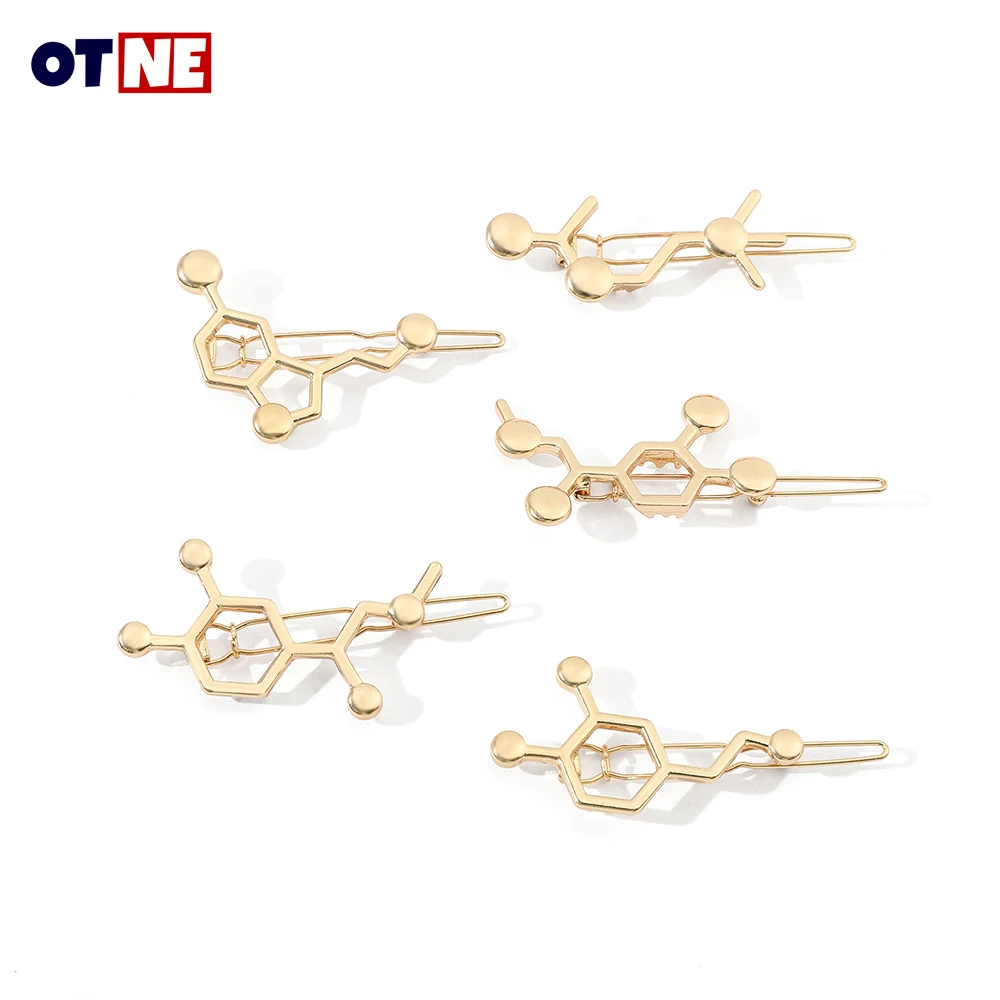 

Fashion Dopamine Molecular Formula Hair Clips Bring Happiness Chemical Equation Hair Clip for Women Trendy