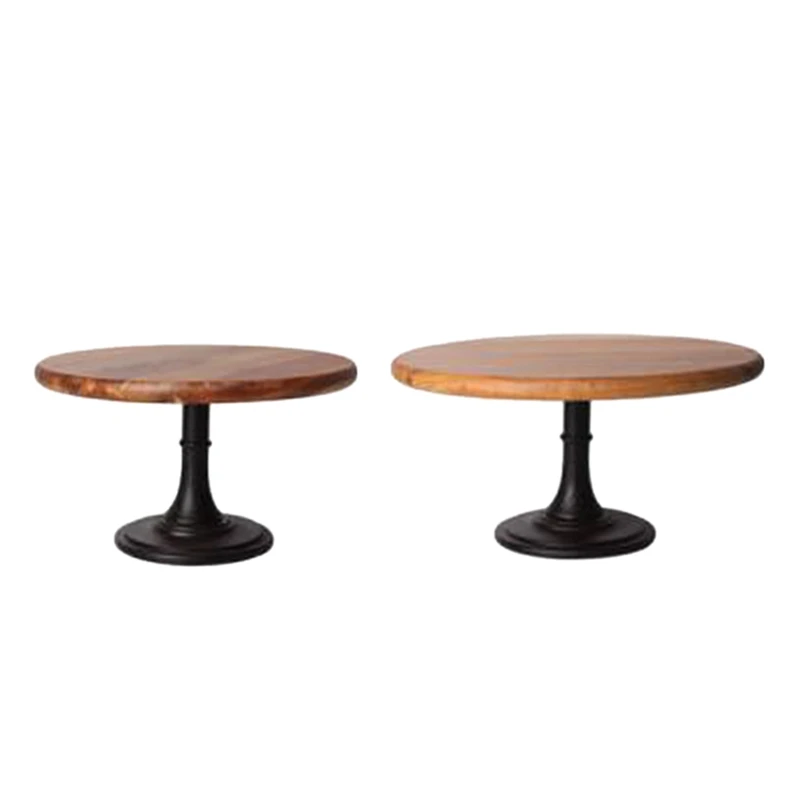 

2 Pcs Cake Plate Stand Wooden Plate High Base Cupcake Dish Party Filming Props Dessert Dish Wedding Tray Decoration