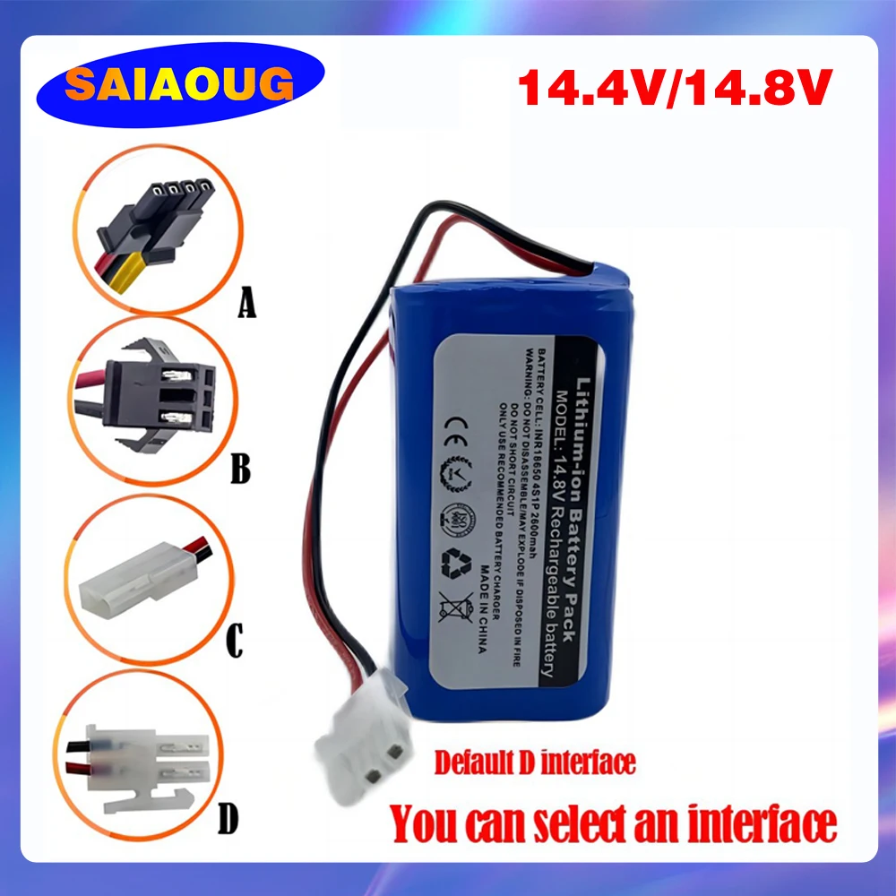

14.8v lithium battery Vacuum Cleaner 18650B4-4S1P-AAF-4, for Chuwi / Polaris / Kitfort / DIBEA / Ecovacs /iBoto / iLife / Genio