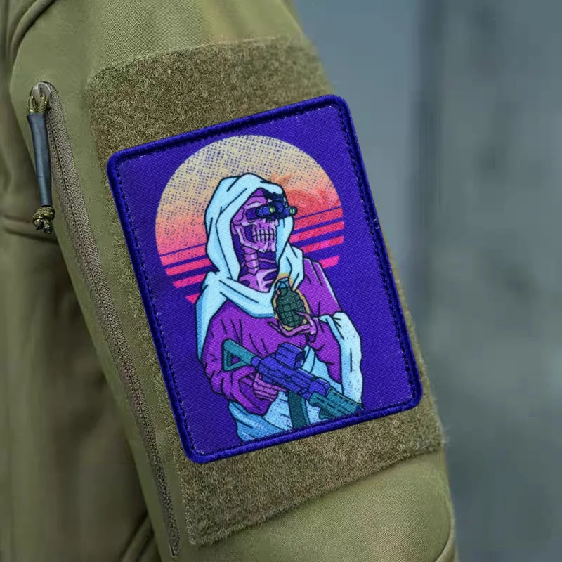 Нашивка на липучке Klett Punk Skull