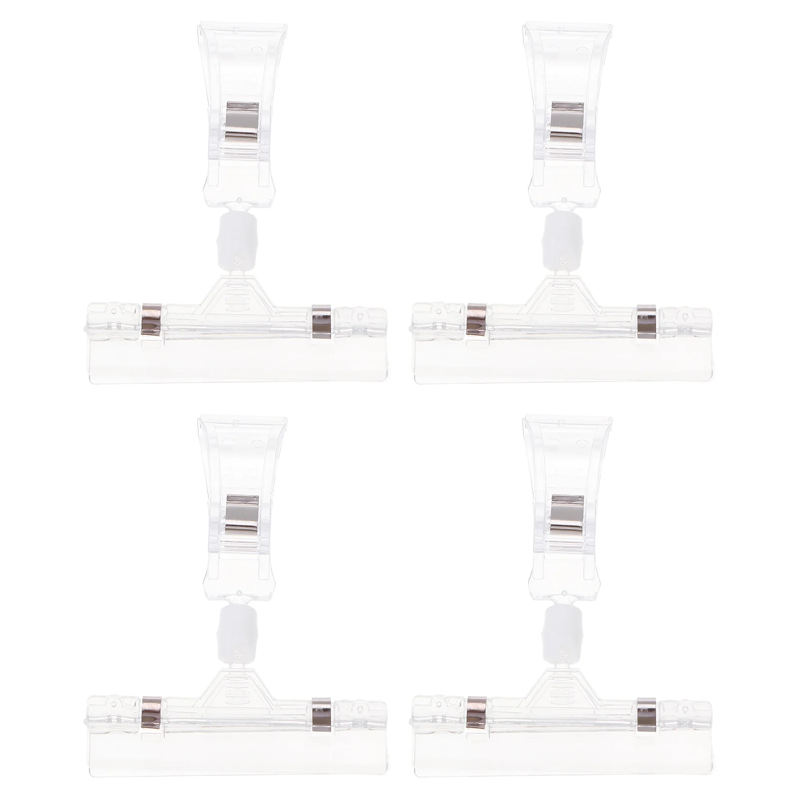 

4Pcs Advertising Clip Clear Label Clip Price Display Holder Price Tag Clamp