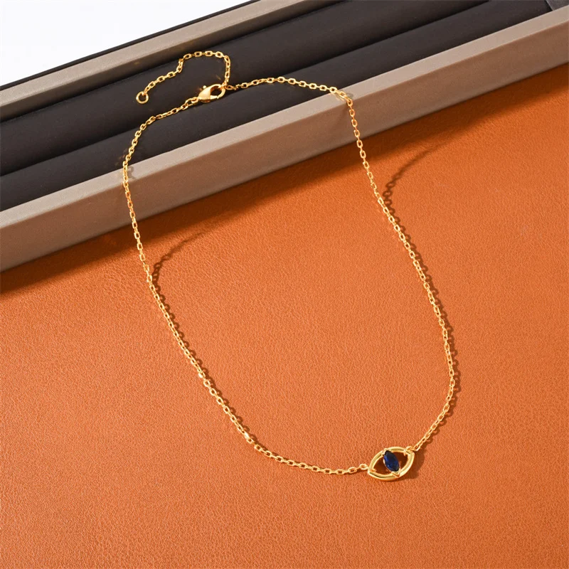 

Нишевой дизайн Индивидуальный тренд сглаза сапфировое ожерелье Новое модное универсальное ювелирное изделие цепочка с ключицами подарочн...